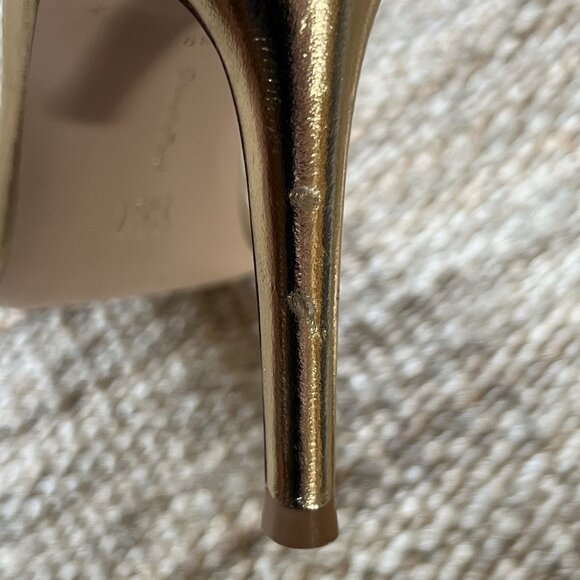 GIANVITO ROSSI Milano Gold Leather Portofino 105 Ankle Strap Heels - Picture 8 of 10
